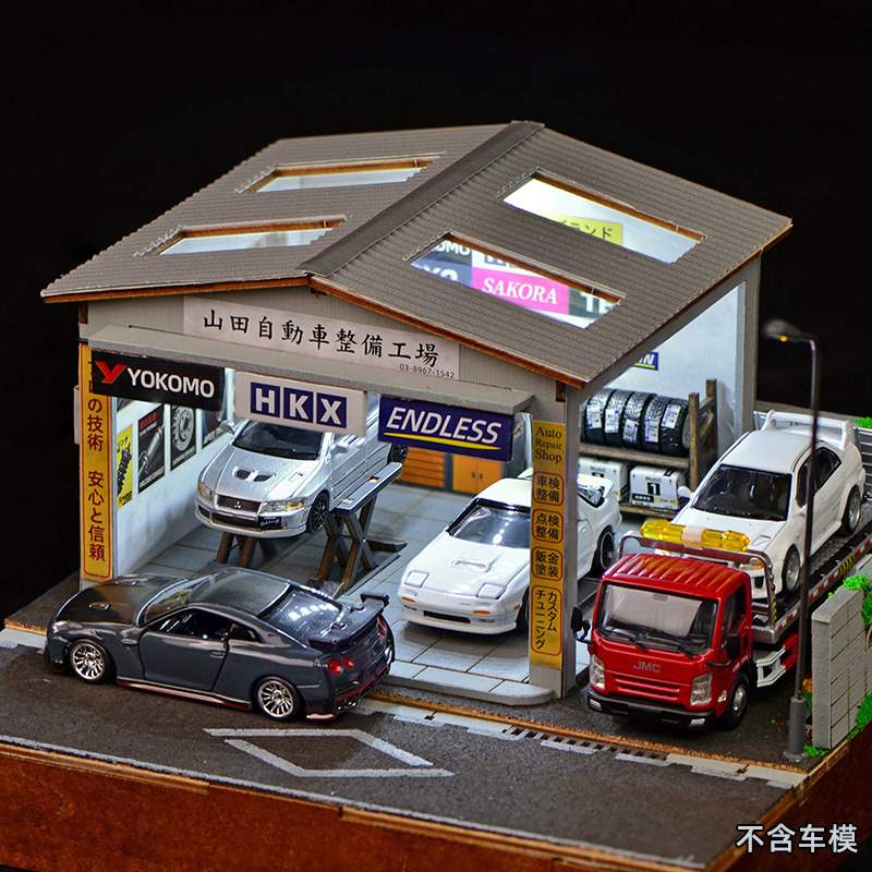 Model Kit Led - Набор для сборки диорамы автомастерской в